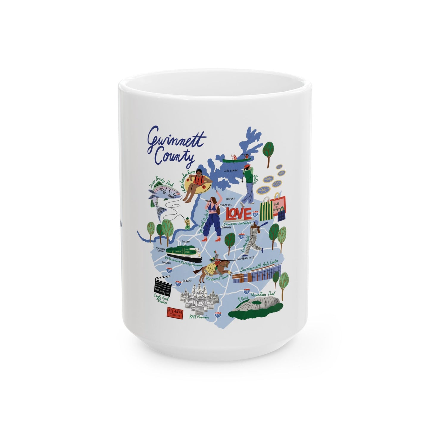 Gwinnett County Map Ceramic Mug