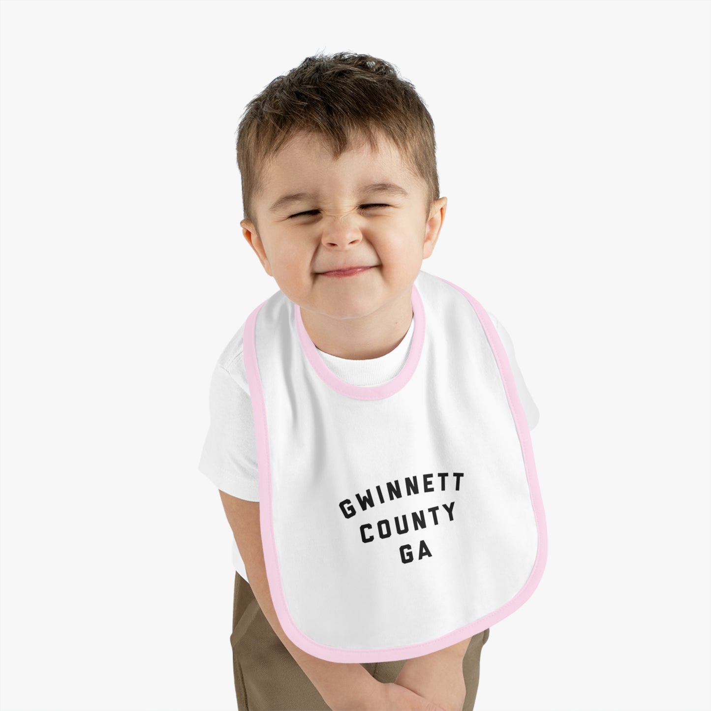 Gwinnett Baby Bib with Contrast Trim