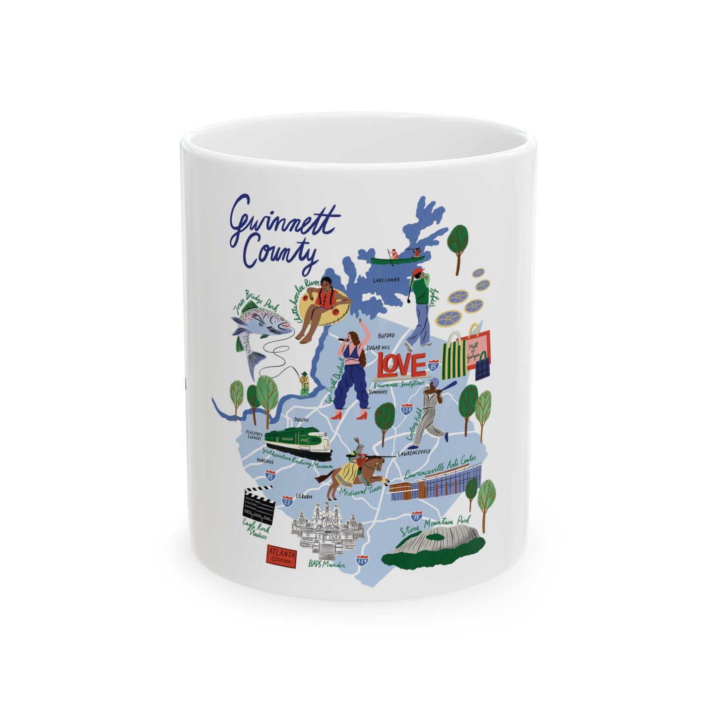 Gwinnett County Map Ceramic Mug
