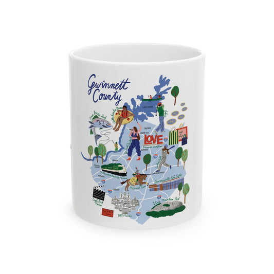 Gwinnett County Map Ceramic Mug