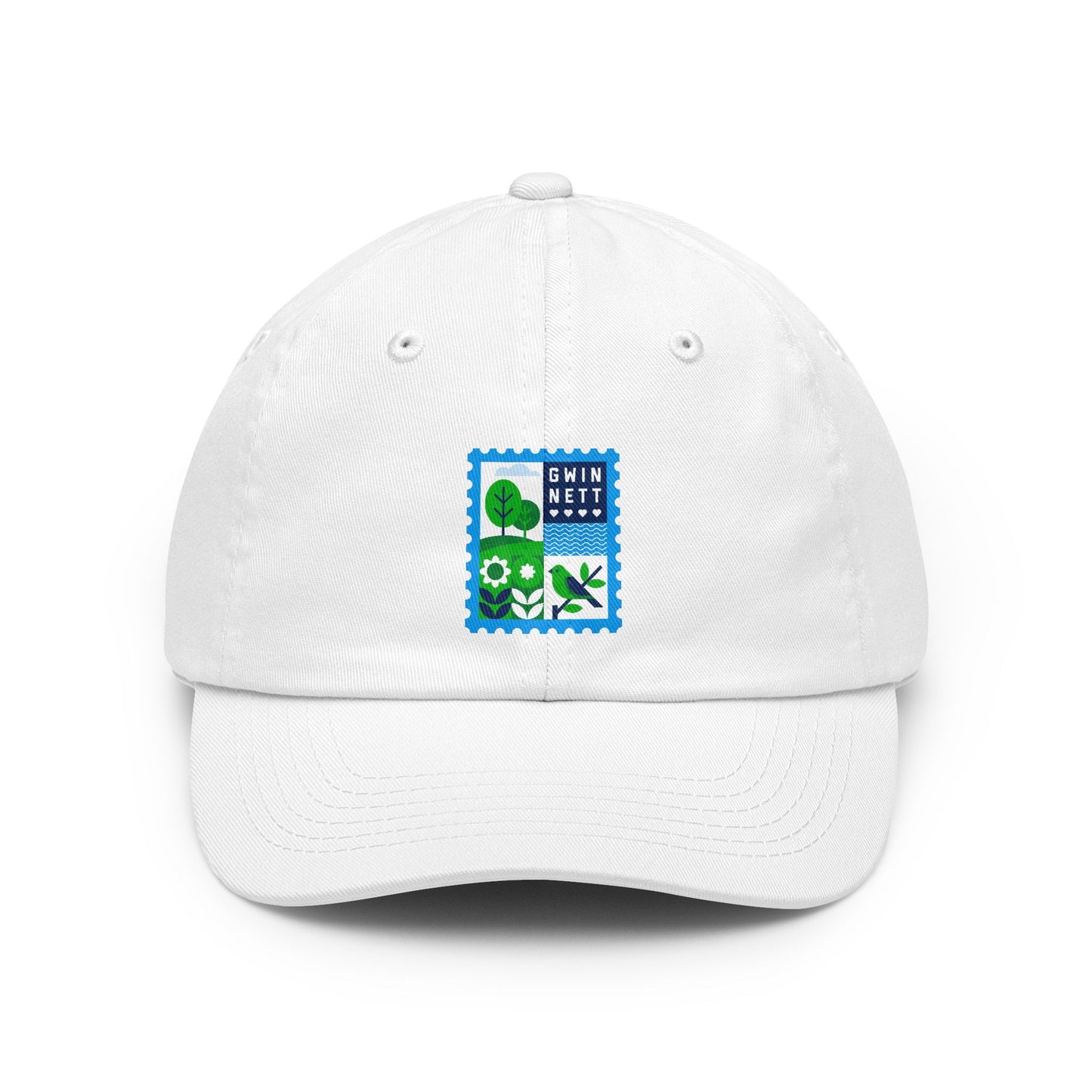 Dad Hat — Blue Botanical Stamp Patch Cap