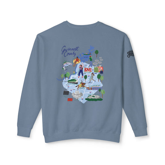 Gwinnett County Map Crewneck Sweatshirt