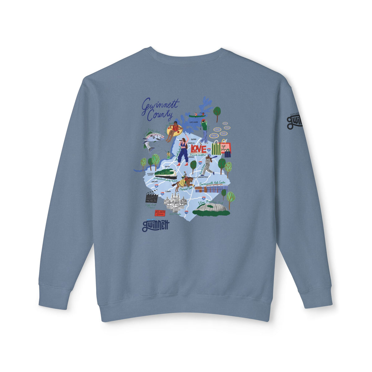 Gwinnett County Unisex Lightweight Crewneck Sweatshirt