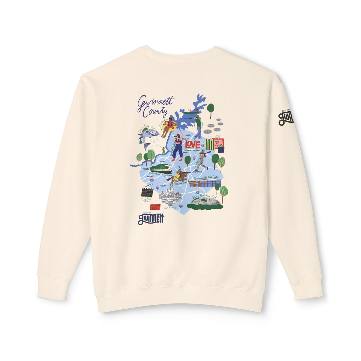 Gwinnett County Unisex Lightweight Crewneck Sweatshirt