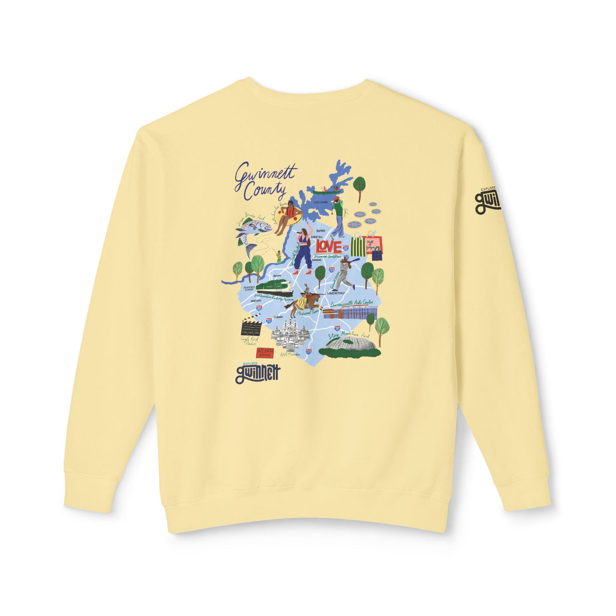 Gwinnett County Unisex Lightweight Crewneck Sweatshirt