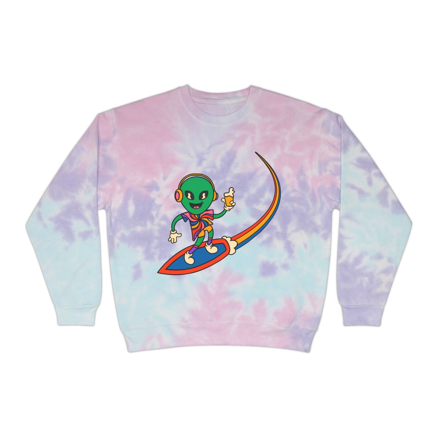 Youth Unisex Colorful Alien Tie-Dye Sweatshirt